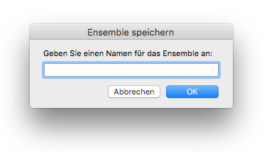Dialogbox Ensemble speichern